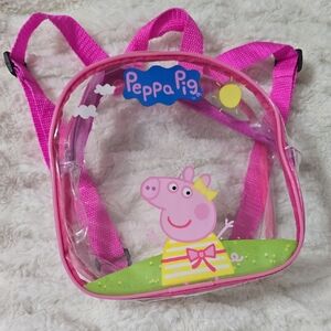 🔵Peppa Pig Clear Backpack with Pink Adjustable Straps